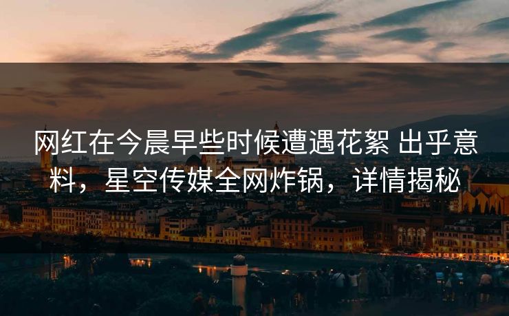 网红在今晨早些时候遭遇花絮 出乎意料,星空传媒全网炸锅,详情揭秘 网红在今晨早些时候遭遇花絮 出乎意料,星空传媒全网炸锅,详情揭秘