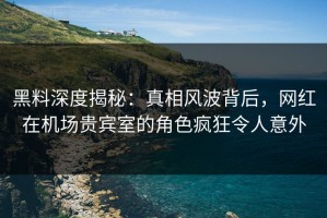 黑料深度揭秘：真相风波背后，网红在机场贵宾室的角色疯狂令人意外